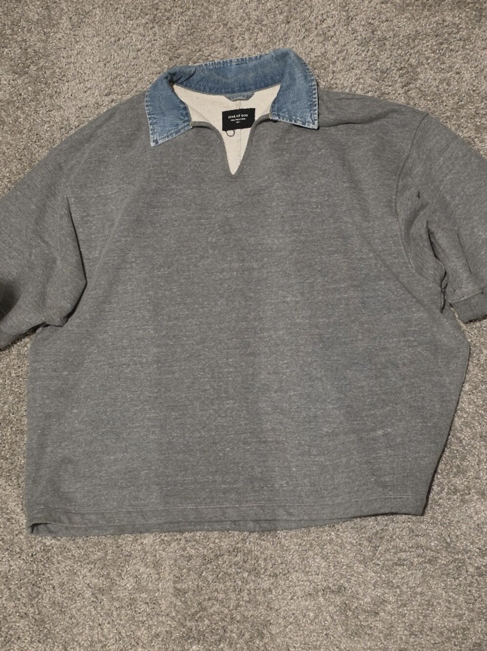 Fear of God Denim-Collar Heather Gray Jacket
